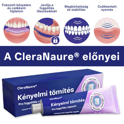 KORLÁTOZOTT KÜLÖNLEGES AJÁNLAT🦷🦷🦷🦷🦷 CleraNaure® Comfort Seal Pro Fogsor Ragasztó  FDA Tanúsítvánnyal-🌻
